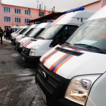 Машины аварийно-диспетчерской службы из разных городов Свердловской области